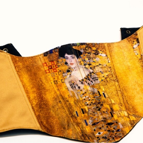 Gold Underbust Corset Belt Inspired By The Painting of Klimt “Adele” - Picture 6 of 7
